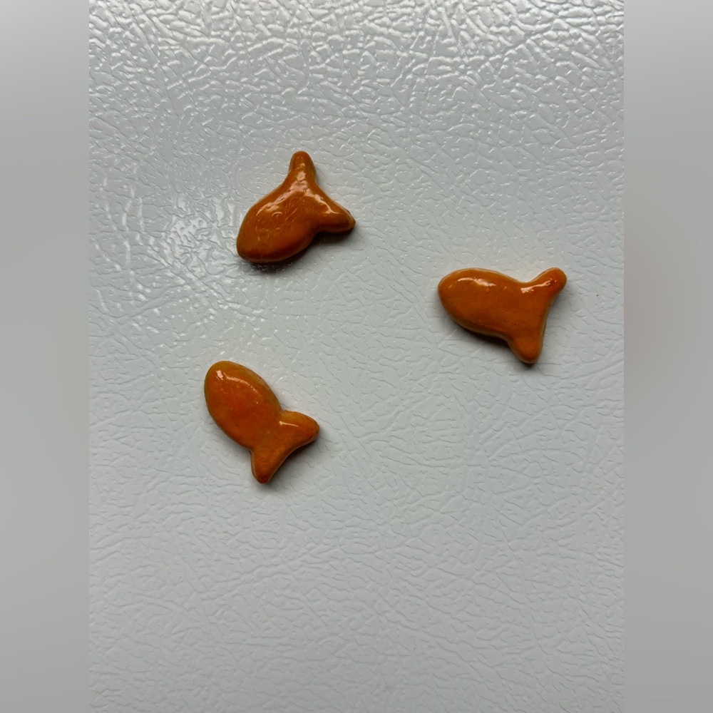 Gold Fish-Shaped Polymer clay magnets